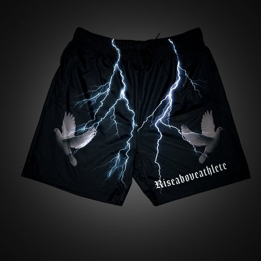 Graphic Dove & Lightning-7inch Gym Shorts