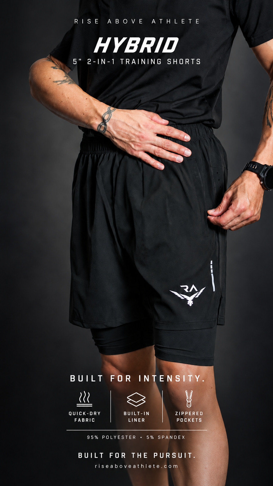 RA Hybrid 5" 2-in-1 Training Shorts