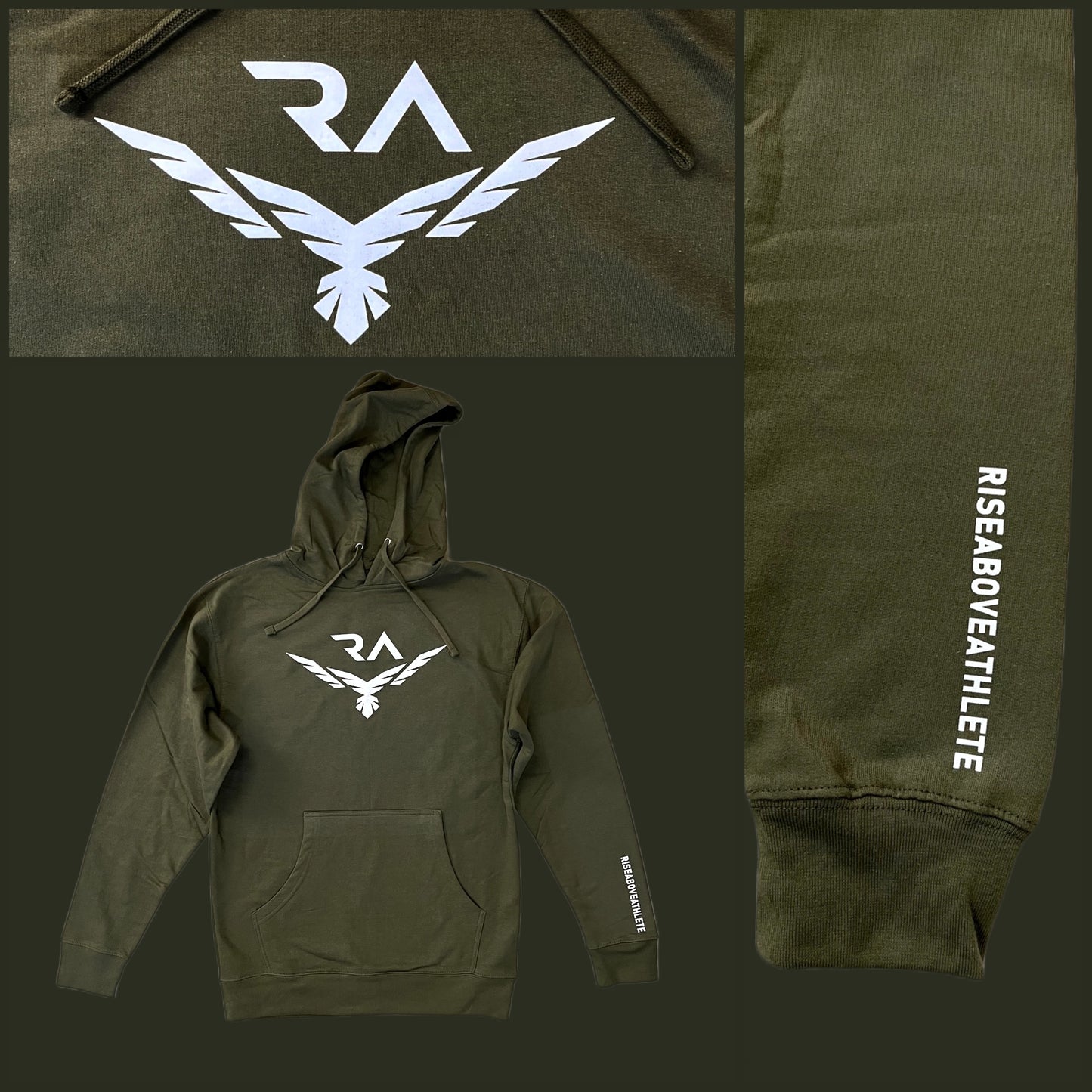 Riseaboveathlete® Hoodie | Army Green