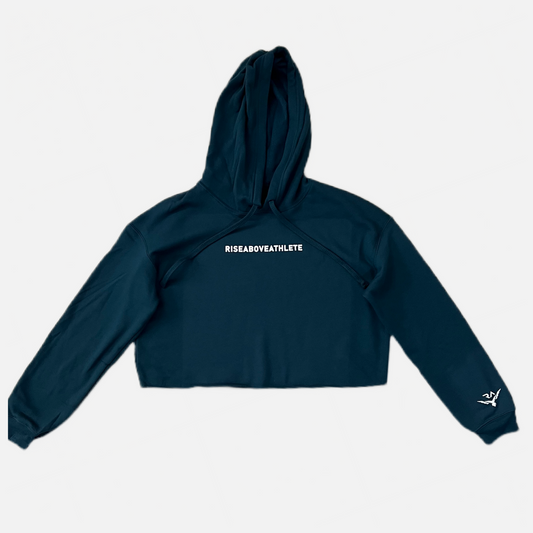 Riseaboveathlete® | Women Crop Top Hoodie | Ocean Teal