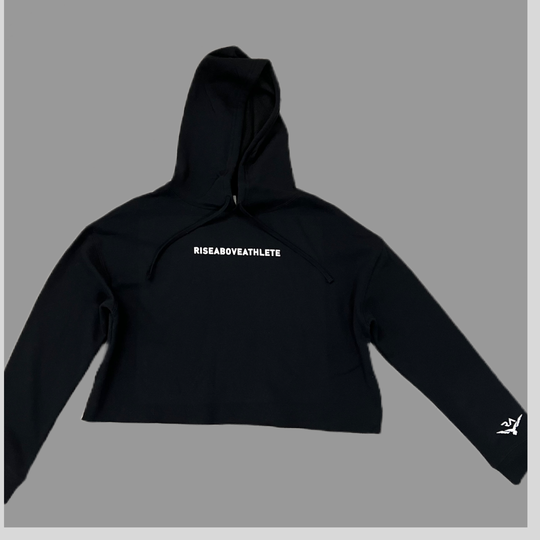 Riseaboveathlete® | Women Crop Top Hoodie | Black