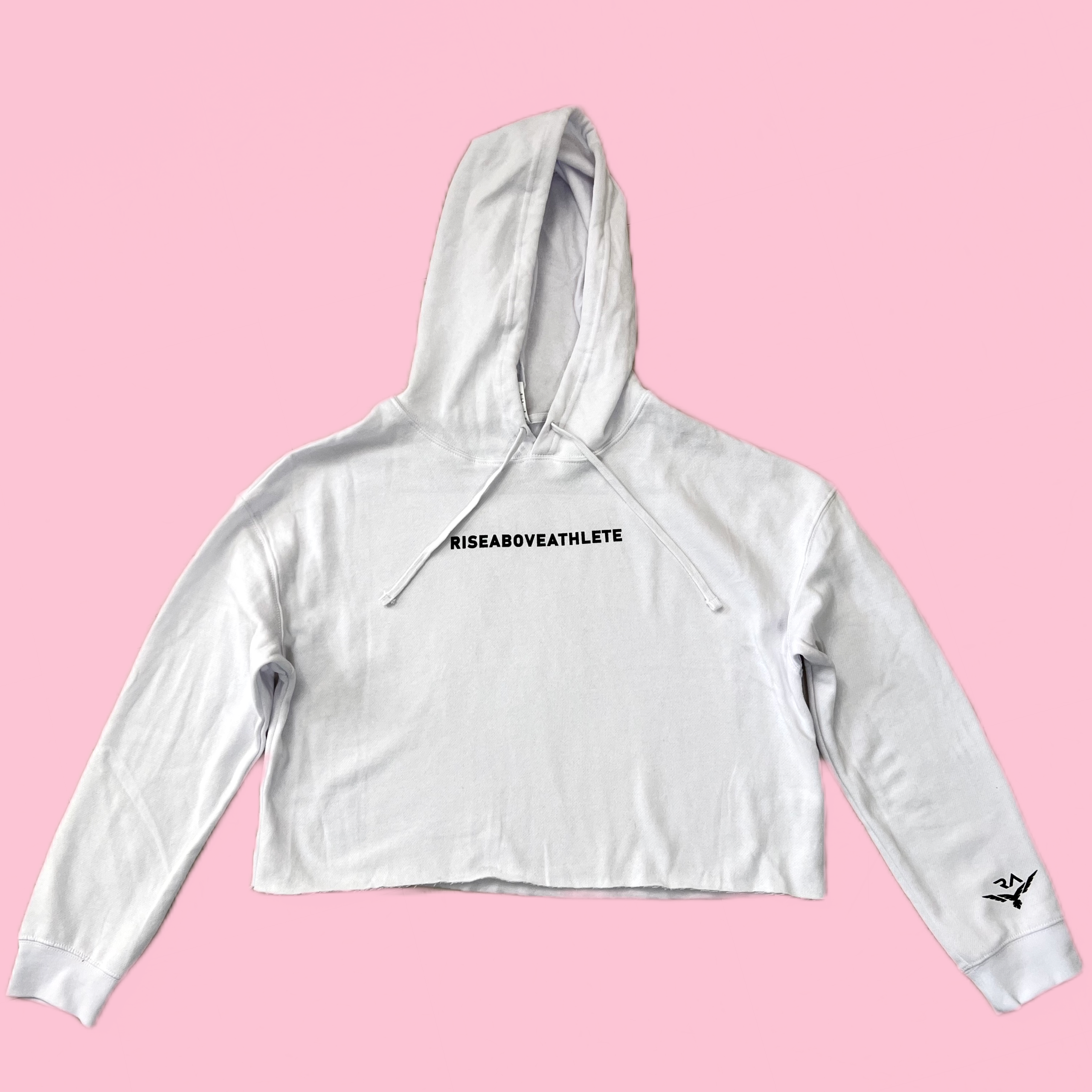 Riseaboveathlete® | Women Crop Top Hoodie | White