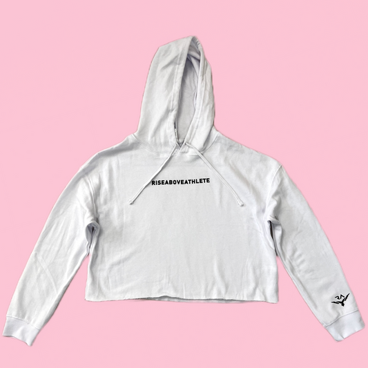 Riseaboveathlete® | Women Crop Top Hoodie | White